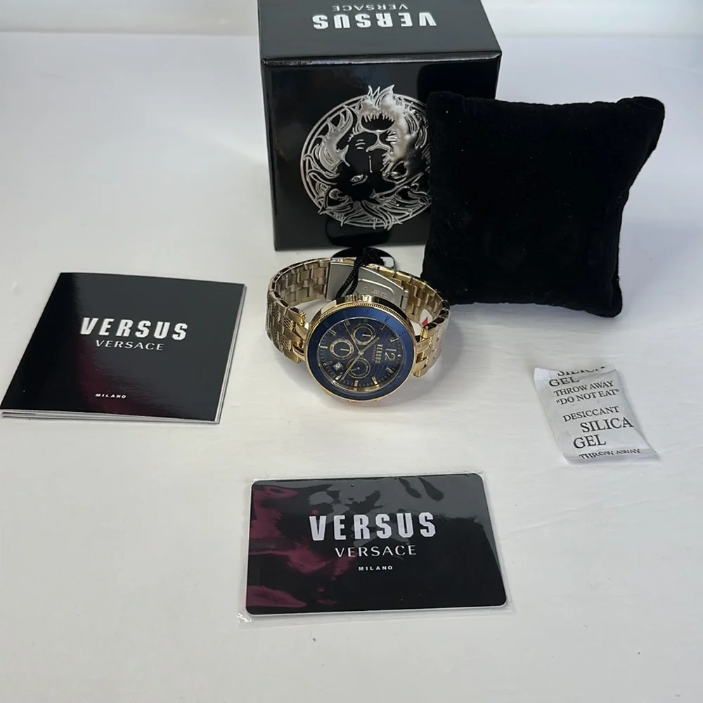 New - VERSUS VERSACE Logo Gent Chrono Bracelet Watch